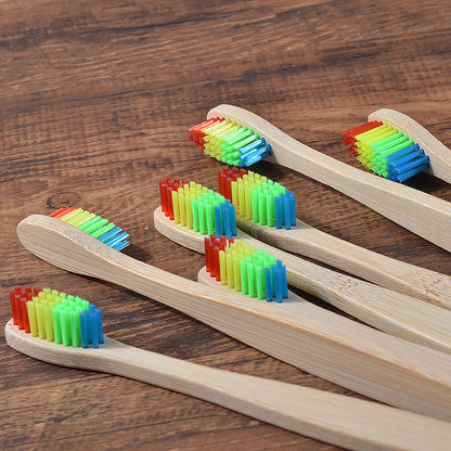 Brosse à dents en bambou de nouvelle conception de couleurs mélangées, bois écolo...