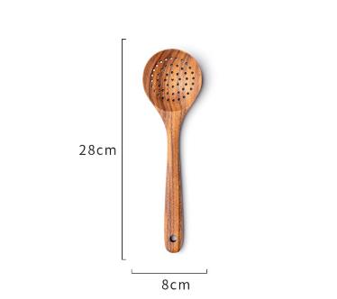 Ensemble de Spatules en Bois Massif Teck 7 pièces