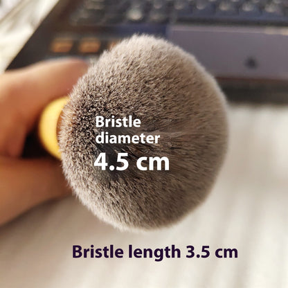 Poignée en bambou Grande tête ronde fibre laine brosse à poudre