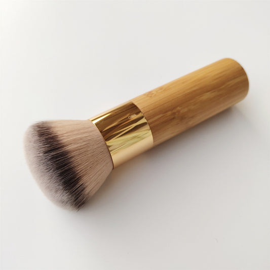 Poignée en bambou Grande tête ronde fibre laine brosse à poudre