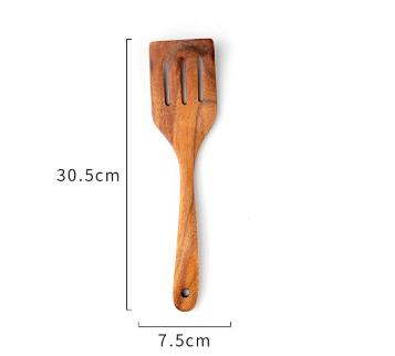 Ensemble de Spatules en Bois Massif Teck 7 pièces