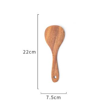 Ensemble de Spatules en Bois Massif Teck 7 pièces