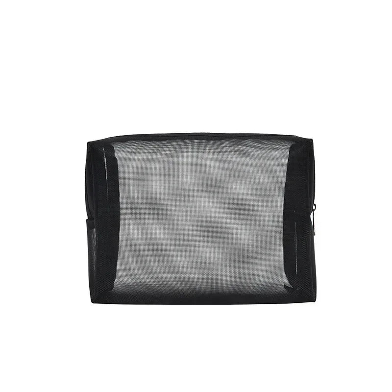 1 pièces organisateur de toilette de voyage rouge à lèvres brosse sacs de rangement pochette maille clair sacs à cosmétiques femmes petits grands sacs de maquillage noirs