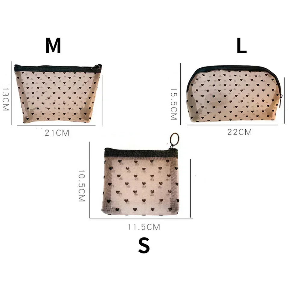 Sac à cosmétiques de voyage pour femmes, 1 pièce, étui de maquillage en maille transparente, pochette de rangement, pochette de rangement décontractée à fermeture éclair, sacs de lavage de toilette