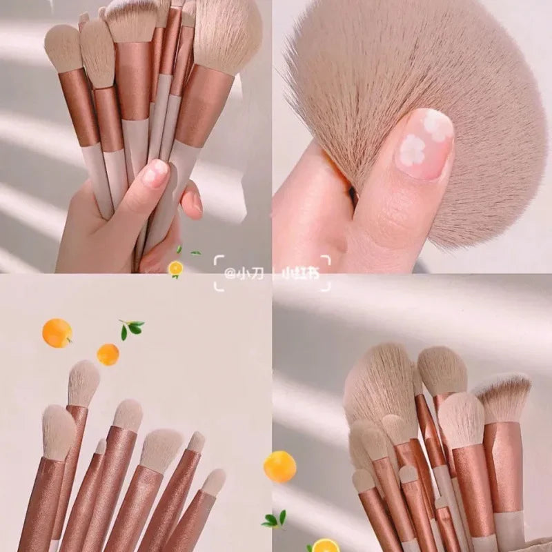 Ensemble de pinceaux de maquillage doux pour femme, fard à barrage, fond de teint, pinceau cosmétique, fard à joues, poudre, mélange, beauté, outil de maquillage, 1 pièce, 13 pièces