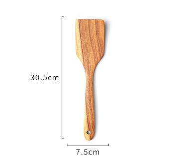 Ensemble de Spatules en Bois Massif Teck 7 pièces